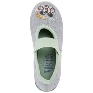 Chaussons babies gris chiné avec élastique et print Minnie Disney pour fille 