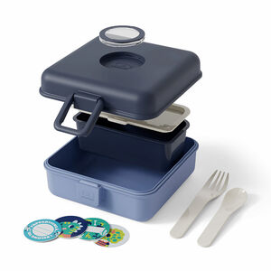 Lunchbox personnalisable 850ml Snacky avec couverts Infinity Blue 