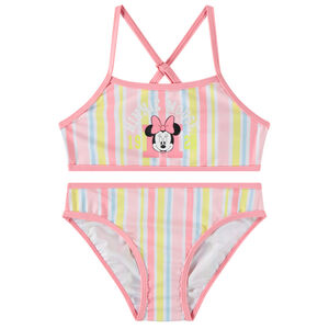 Maillot de bain 2 pièces rayé à print Minnie Disney pour fille 