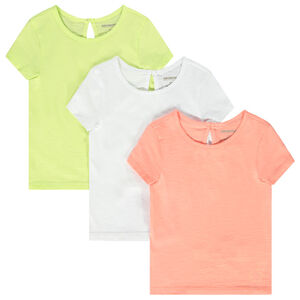 Lot de 3 t-shirts unis en jersey slub pour bébé fille 