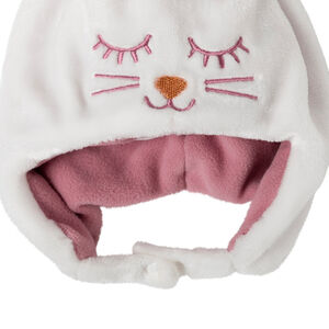 Ensemble bonnet lapin et snood doublés polaire 