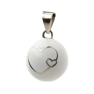 Bola de grossesse à double cœur blanc 