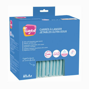 20 matelas à langer jetables - Bleu 