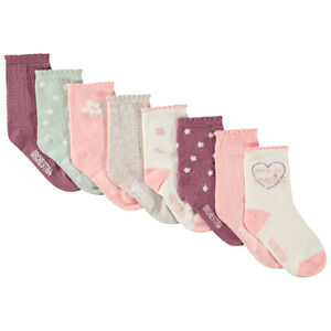 Lot de 8 paires de chaussettes festonnées pour bébé fille 