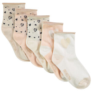 Lot de 5 paires de chaussettes jacquard Cœurs pour fille 