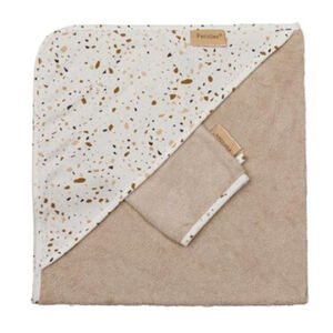 Cape de bain + gant de toilette - Sprinkles Taupe 