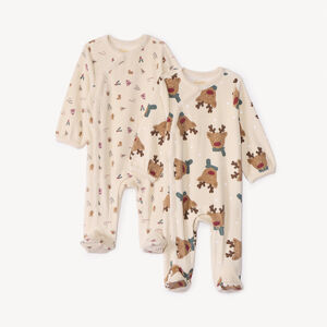 Lot de 2 dors-bien de Noël en velours pour bébé avec ouvertures différentes selon l'âge 