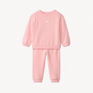 Ensemble sweat + pantalon de jogging uni pour bébé fille 