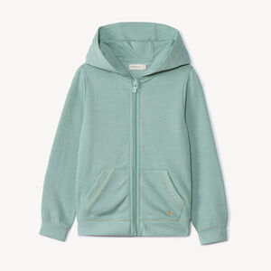 Gilet à capuche en molleton brodé cœur pour fille 