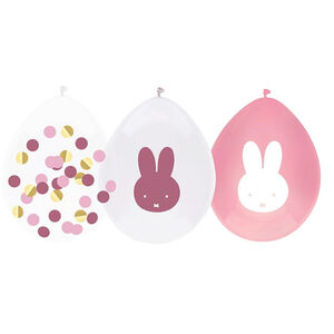 Set de 5 ballons de fête Miffy Rose  