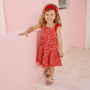 Robe manches courtes imprimée en maille cloquée pour bébé fille 