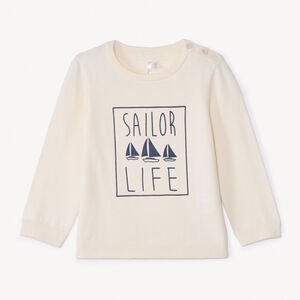 Pull en tricot print voiliers pour bébé garçon 