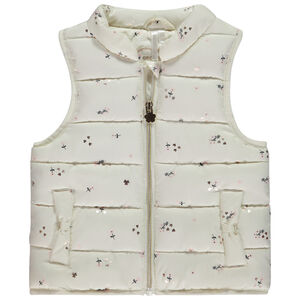 Doudoune sans manches imprimée et doublée velours pour bébé fille 