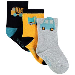 Lot de 3 paires de chaussettes motif véhicule pour bébé garçon 