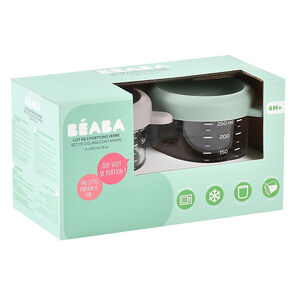 Lot de 2 petits pots de conservation en verre 250ml Sage Green Gazelle 