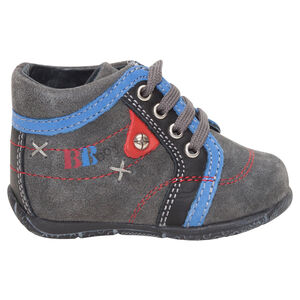 Bottillons en cuir à lacets avec print  