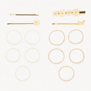 Lot de 4 barrettes + 10 élastiques 