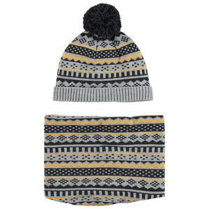 Ensemble imprimé doublé bonnet snood 