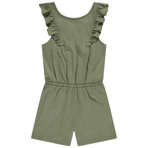 Combishort unie à bretelles ajustables dans le dos pour fille 