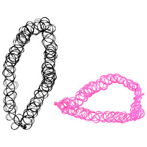 Lot de 2 colliers ras de cou extensibles pour fille 