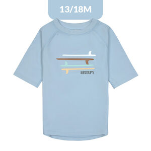 T-shirt Rashguard UV50+ 13-18M Surfboards Sky Blue 