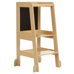 Tour d'apprentissage Premissori avec tableau noir en bois coloris naturel 