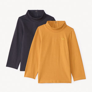 Lot de 2 sous-pulls unis à col roulé pour bébé garçon 