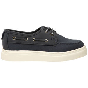 Baskets basses bateau bi-matières à lacets élastiqués pour garçon 