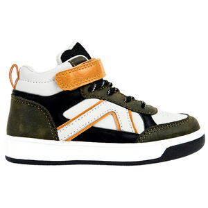 Baskets montantes avec empiècements colorés et velcros pour bébé garçon 