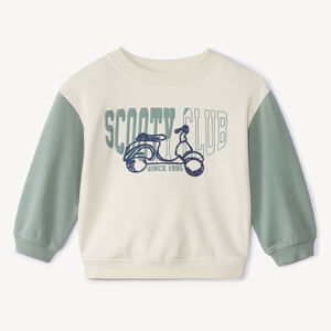 Sweat molleton oversize bicolore motif scooter pour bébé garçon 