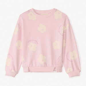 Sweat molleton oversize imprimé fleurs pour fille 