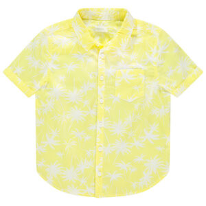 Chemise manches courtes à palmiers imprimés all-over 