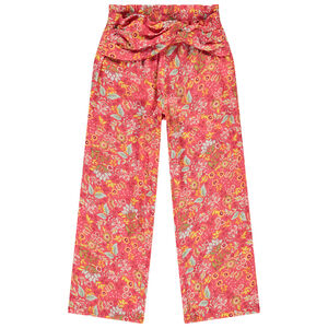 Pantalon fluide imprimé floral et effet torsadé pour fille 