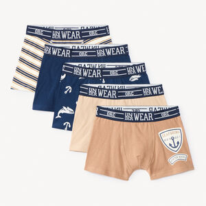 Lot de 5 boxers fantaisies pour garçon  