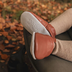 Chaussons souples 6-12M en cuir Babysoft cognac 