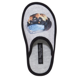 Chaussons forme mules avec print chien 