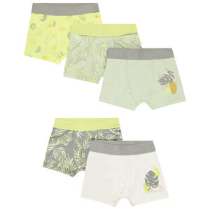 Lot de 5 boxers motifs feuillages pour garçon 