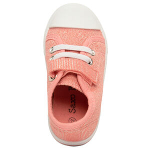 Baskets basses en toile lacets élastiqués et scratch pour bébé fille 