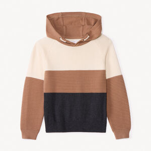 Pull manches longues à capuche effet colorblock pour garçon  