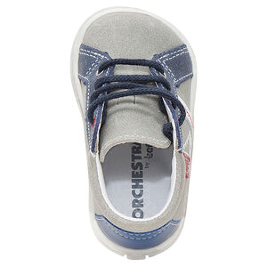 Bottillons en cuir suédé à lacets print bateau 