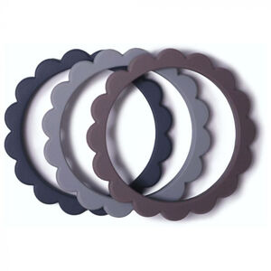 Anneau de dentiotion bracelet Fleurs Steel/Gray/Stone 3pcs 