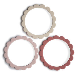 Anneau de dentition bracelet Fleurs Blush/Rose/Sand 3pcs 