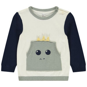 Pull en tricot ludique effet color block pour bébé garçon 