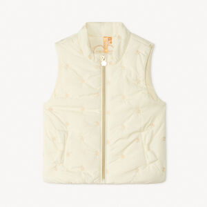 Doudoune sans manches à fleurs brodées pour bébé fille 