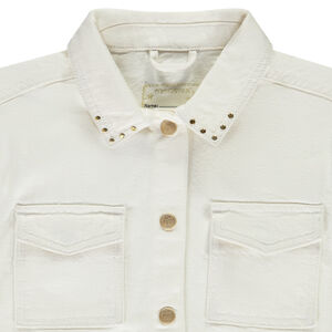 Veste courte en jean avec rivets pour fille 