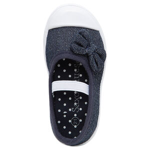 Babies en toile avec nœud et lanière élastiquée pour bébé fille 