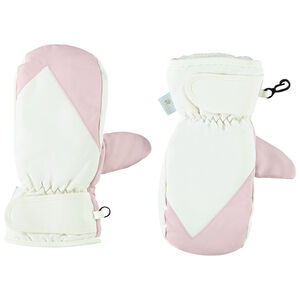 Paire de moufles bicolore doublé micropolaire pour fille  