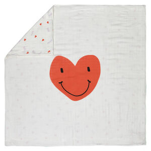 Couverture divinement douce 100x100cm Happy Rascals Coeur  