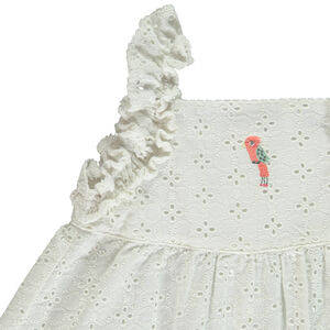 Ensemble 2 pièces avec tunique en broderie anglaise pour bébé fille 