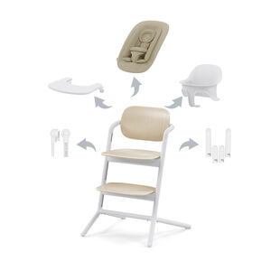 Chaise-haute évolutive Lemo 4 en 1 sand white 